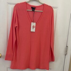 Sara Campbell Coral V-Neck Blouse